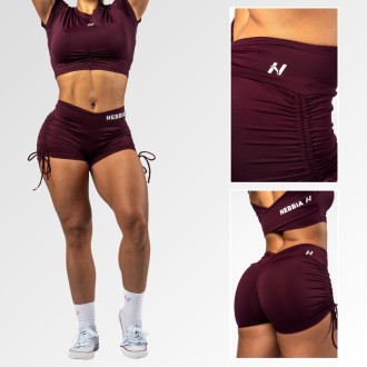 NEBBIA - Push-up šortky se šněrováním STRONG BEAUTY 429 (dark red)