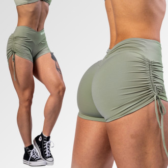 NEBBIA - Push-up šortky se šněrováním STRONG BEAUTY 429 (light green)