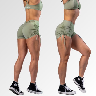 NEBBIA - Push-up šortky se šněrováním STRONG BEAUTY 429 (light green)