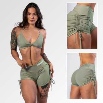 NEBBIA - Push-up šortky se šněrováním STRONG BEAUTY 429 (light green)