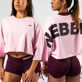 NEBBIA - Oversized crop tričko JUST FLOW 431 (pink)