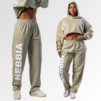 NEBBIA - Volné baggy tepláky BOYFRIEND STYLE 432 (light green)