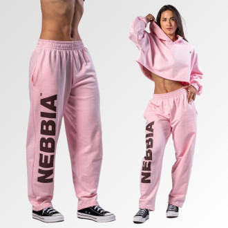 NEBBIA - Volné baggy tepláky BOYFRIEND STYLE 432 (pink)