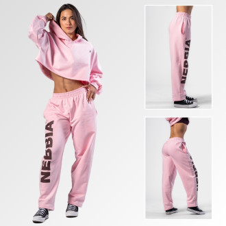 NEBBIA - Volné baggy tepláky BOYFRIEND STYLE 432 (pink)