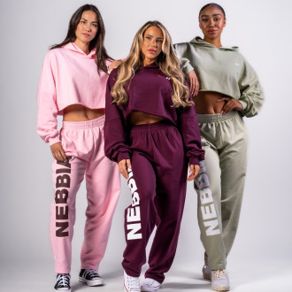 NEBBIA - Volné baggy tepláky BOYFRIEND STYLE 432 (pink)