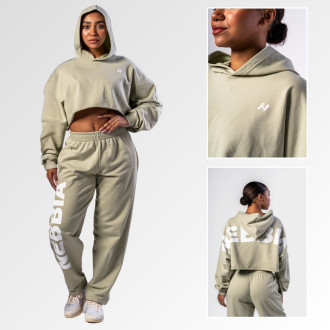 NEBBIA - Oversized mikina s kapucí OWN YOUR POWER 433 (light green)