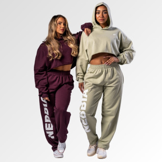 NEBBIA - Oversized mikina s kapucí OWN YOUR POWER 433 (light green)