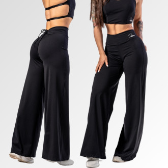 NEBBIA - Deni x NEBBIA Flared kalhoty s vysokým pasem 312 (black)