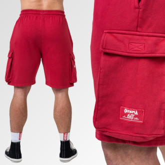 NEBBIA - Washed volné cargo šortky LEGACY 787 (red)