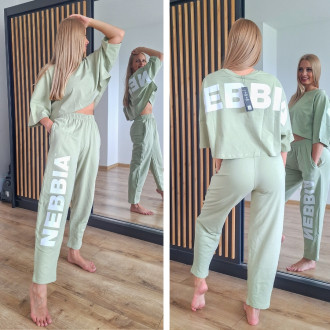 NEBBIA - Oversized crop tričko JUST FLOW 431 (light green)