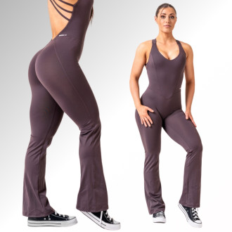 NEBBIA - Tvarující flared overal OWN THE GYM 397 (brown)