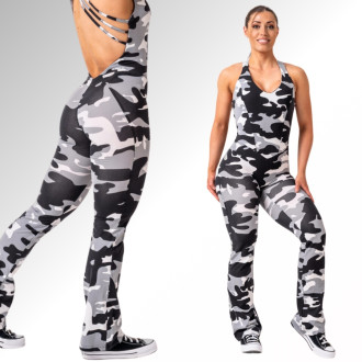 NEBBIA - Tvarující flared overal OWN THE GYM 397 (white camo)