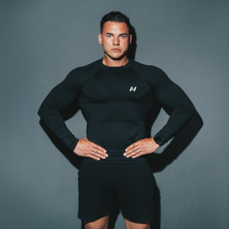 NEBBIA - Pánské funkční triko s dlouhým rukávem 328 (black)