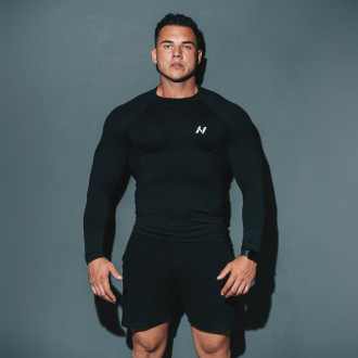 NEBBIA - Pánské funkční triko s dlouhým rukávem 328 (black)