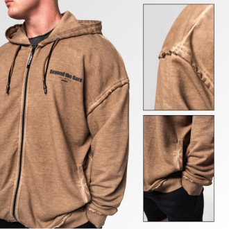 NEBBIA - Pánská fitness mikina na zip 362 (light brown)