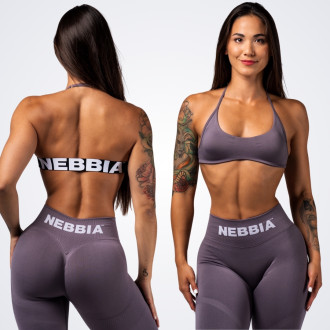 NEBBIA - Bezešvá sportovní podprsenka FLOW SEAMLESS 495 (dark grey)