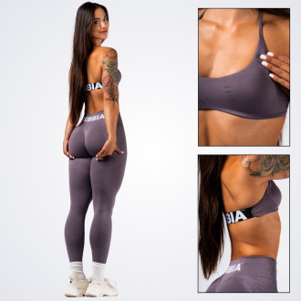 NEBBIA - Bezešvá sportovní podprsenka FLOW SEAMLESS 495 (dark grey)