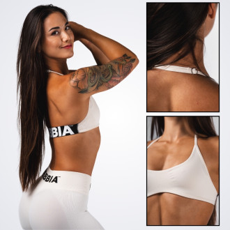 NEBBIA - Bezešvá sportovní podprsenka FLOW SEAMLESS 495 (cream)