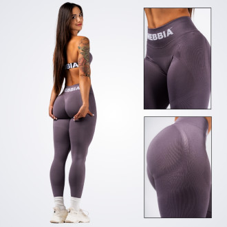 NEBBIA - Bezešvé extra push-up legíny FLOW SEAMLESS 496 (dark grey)
