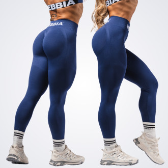 NEBBIA - Bezešvé extra push-up legíny FLOW SEAMLESS 496 (blue)