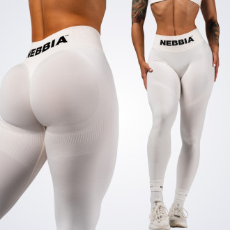 NEBBIA - Bezešvé extra push-up legíny FLOW SEAMLESS 496 (cream)