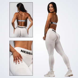 NEBBIA - Bezešvé extra push-up legíny FLOW SEAMLESS 496 (cream)