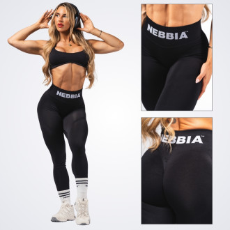 NEBBIA - Bezešvé extra push-up legíny FLOW SEAMLESS 496 (black)