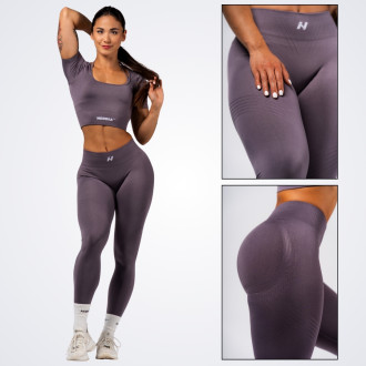 NEBBIA - Tvarující bezešvé maximum push-up legíny FLOW SEAMLESS 497 (dark grey)