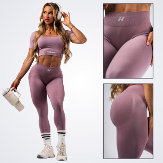 NEBBIA - Tvarující bezešvé maximum push-up legíny FLOW SEAMLESS 497 (pink)