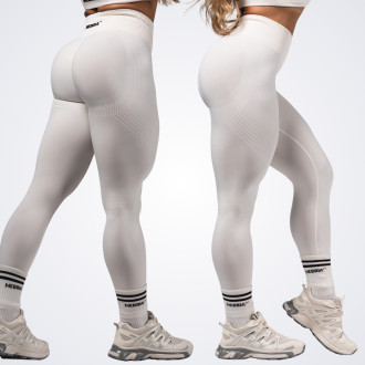 NEBBIA - Tvarující bezešvé maximum push-up legíny FLOW SEAMLESS 497 (cream)