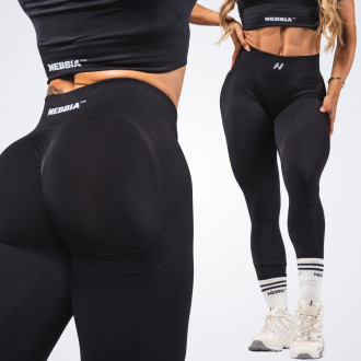 NEBBIA - Tvarující bezešvé maximum push-up legíny FLOW SEAMLESS 497 (black)