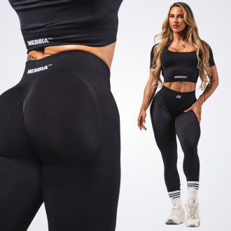 NEBBIA - Tvarující bezešvé maximum push-up legíny FLOW SEAMLESS 497 (black)