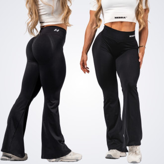 NEBBIA - Tvarující bezešvé flared legíny FLOW SEAMLESS 498 (black)