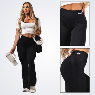 NEBBIA - Tvarující bezešvé flared legíny FLOW SEAMLESS 498 (black)