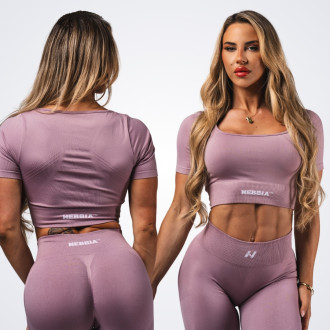 NEBBIA - Tvarující bezešvý crop top FLOW SEAMLESS 499 (pink)