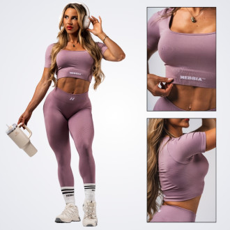 NEBBIA - Tvarující bezešvý crop top FLOW SEAMLESS 499 (pink)