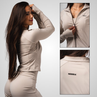 NEBBIA - Dámská fitness mikina Deni 314 (cream)
