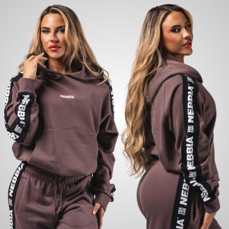 NEBBIA - Dámská mikina s kapucí OFF-DUTY 489 (dark brown)