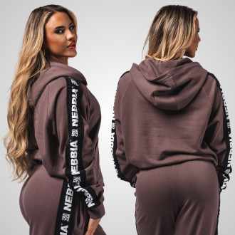 NEBBIA - Dámská mikina s kapucí OFF-DUTY 489 (dark brown)