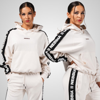 NEBBIA - Dámská mikina s kapucí OFF-DUTY 489 (cream)
