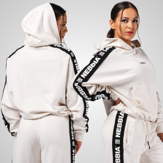 NEBBIA - Dámská mikina s kapucí OFF-DUTY 489 (cream)