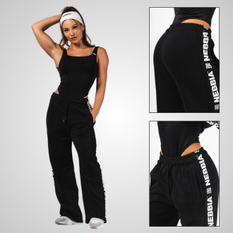 NEBBIA - Dámské tepláky Straight Leg URBAN 490 (black)