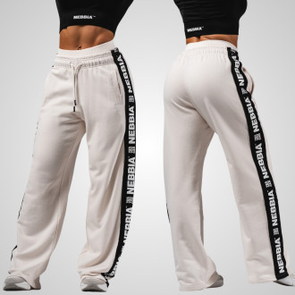 NEBBIA - Dámské fitness tepláky Straight Leg URBAN 490 (cream)