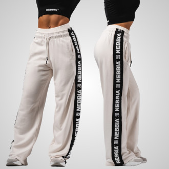 NEBBIA - Dámské fitness tepláky Straight Leg URBAN 490 (cream)