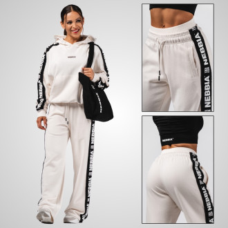 NEBBIA - Dámské fitness tepláky Straight Leg URBAN 490 (cream)