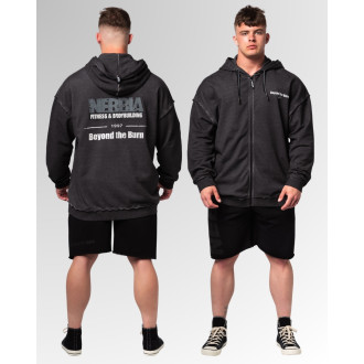 NEBBIA - Pánská fitness mikina na zip 362 (black)