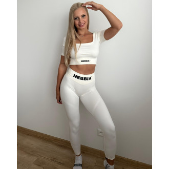 NEBBIA - Bezešvé extra push-up legíny FLOW SEAMLESS 496 (cream)