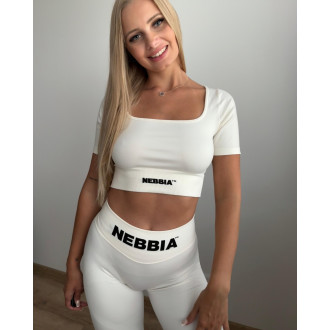 NEBBIA - Bezešvé extra push-up legíny FLOW SEAMLESS 496 (cream)