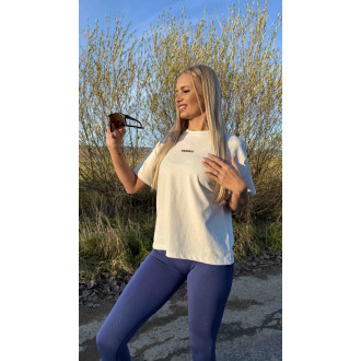 NEBBIA - Dámské fitness tričko s oversized střihem RESET 491 (cream)