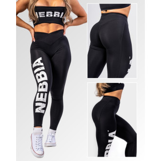 NEBBIA - Fitness legíny s vysokým pasem GLUTE CHECK 613 (black)